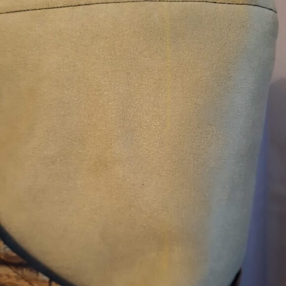 New Travel Sling bag Western Bear Paw Prints design Sage Suede Brown blue rustic - Picture 4 of 14